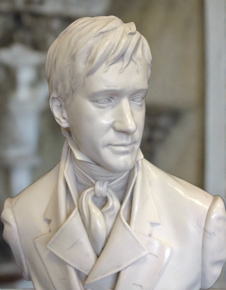 Busto in marmo di Mr. Darcy dal film Orgoglio e pregiudizio immagine 5