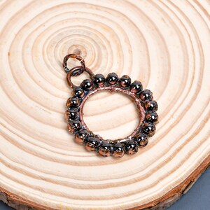 Handmade Natural Red Garnet Electroformed Pendant Gemstone Pendant Red Pendant Copper Jewelry Nature Inspired Garnet Pendant on Copper Chain