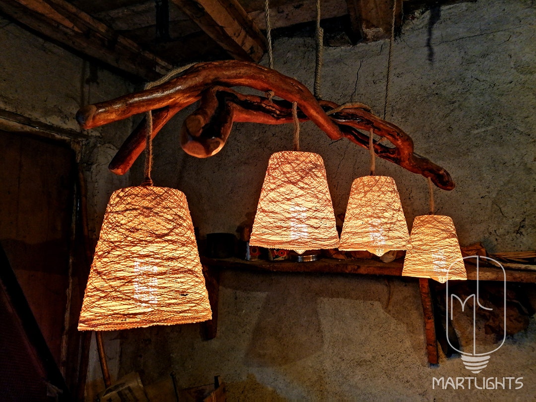 Rustic Chandelier Handmade From Tree Root Reclaimed Wood Light for the ...