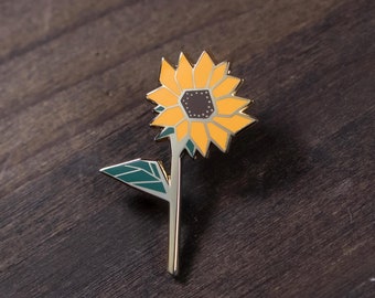 Sunflower Enamel Pin • sunflower pin, enamel pins, flower pin, cute pins, nature pin, wildflower pin, small gifts, gifts under 15