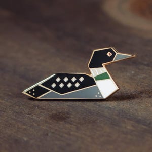 Loon Enamel Pin • bird enamel pins, waterfowl jewelry, loon pin, cute pins, lapel pin, gifts under 15, holiday gifts, stocking stuffers