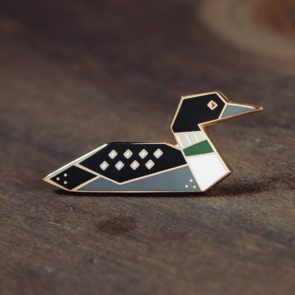 Loon Enamel Pin • enamel pins, waterfowl jewelry, birding gifts, loon pin, cute pins, lapel pin, gifts under 15, holiday gifts