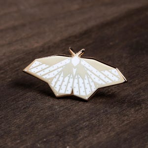 White Moth Enamel Pin • enamel pin, moth pin, cute pins, lapel pin, white pin, small gifts, gifts under 15