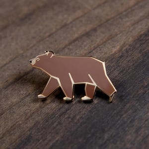 Brown Bear Enamel pin • hard enamel, Brown Bear Pin, animal enamel pin, cute pins, nature pin, gifts under 15