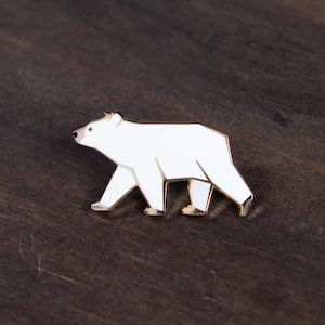 Polar Bear Enamel Pin • hard enamel, black bear pin, enamel pins, animal enamel pin, spring pin, cute pins, nature pin,