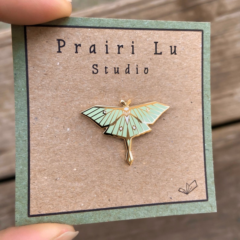 Luna Moth Enamel Pin enamel pin, luna moth pin, cute pins, lapel pin, Christmas pin, small gifts, gifts under 15 zdjęcie 2