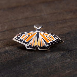 Monarch Butterfly Enamel Pin • butterfly enamel pin, monarch butterfly, cute pins, lapel pin, orange butterfly, small gift, pin badge nature