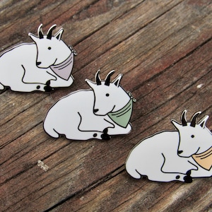 Mountain Goat Enamel Pin • enamel pin, animal pin, goat pin, cute pin, nature pin, alaska, mountain goat