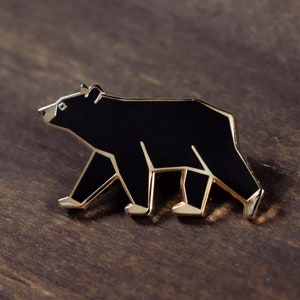 Black Bear Enamel Pin • hard enamel, black bear pin, enamel pins, animal enamel pin, spring pin, cute pins, nature pin