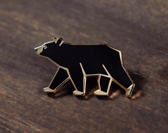 Black Bear Enamel Pin • hard enamel, black bear pin, enamel pins, animal enamel pin, spring pin, cute pins, nature pin