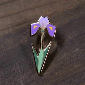 Iris Enamel Pin • enamel pins, flower pin, cute pins, nature pin, wildflower pin, iris jewelry, purple flower pin, gifts under 15