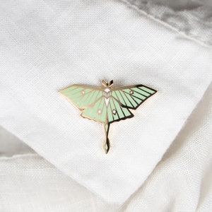 Luna Moth Enamel Pin enamel pin, luna moth pin, cute pins, lapel pin, Christmas pin, small gifts, gifts under 15 zdjęcie 3