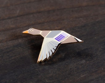 Female Mallard Duck Enamel Pin • enamel pin, mallard duck, cute pins, lapel pin, waterfowl lapel, small gifts, gifts under 15