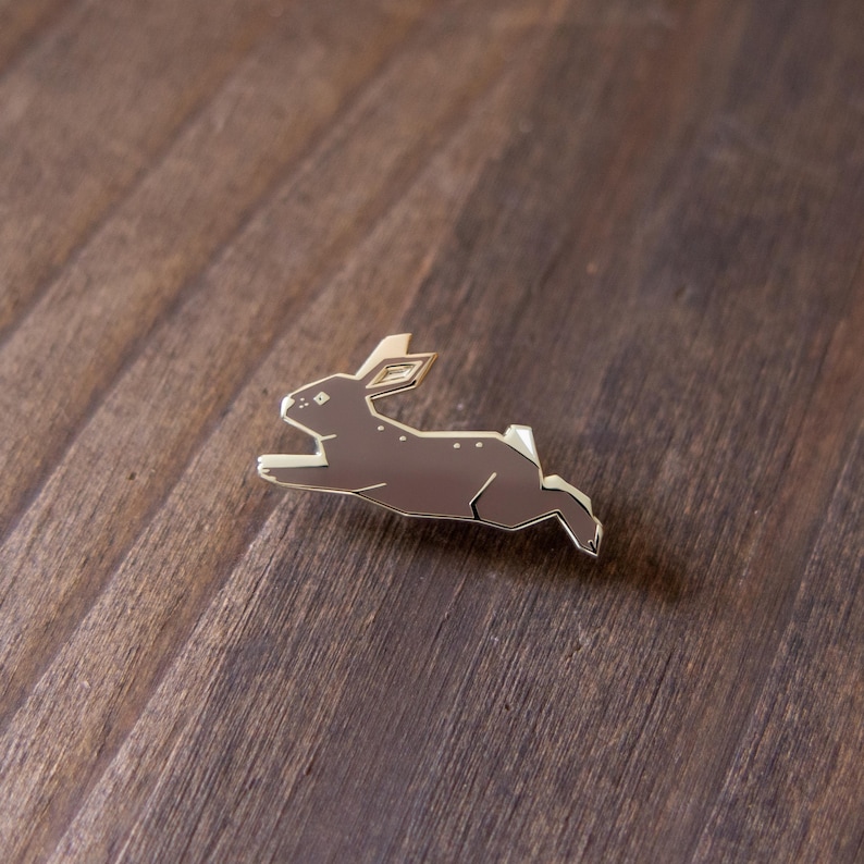 Silver Rabbit Pin Bunny Rabbit Enamel Pin • Gold Nature Animal Lapel Accessory - Etsy