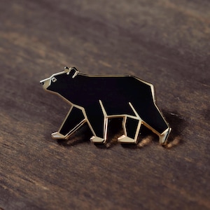 Black Bear Enamel Pin • hard enamel, black bear pin, enamel pins, animal enamel pin, spring pin, cute pins, nature pin