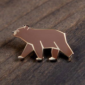 Brown Bear Enamel pin • hard enamel, Brown Bear Pin, animal enamel pin, cute pins, nature pin, gifts under 15