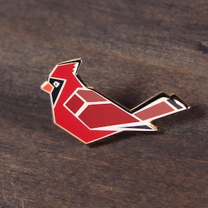 Male Cardinal Enamel Pin • Cardinal enamel pin, cardinal, bird pin, lapel pin, Christmas pin, bird pin, cute pin, small gifts, holiday gifts