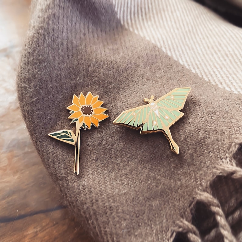 Luna Moth Enamel Pin enamel pin, luna moth pin, cute pins, lapel pin, Christmas pin, small gifts, gifts under 15 zdjęcie 5