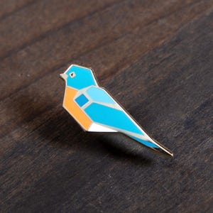 Little Bluebird Enamel Pin • Songbird Lapel Accessory Jewelry
