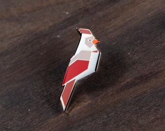 Female Cardinal Enamel Pin • enamel pin, cardinal, birds, lapel pin, Christmas pin, bird pin, cute pin, small gifts, gifts under 15