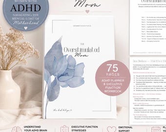 Planer ADHD dla kobiet | Zeszyt ćwiczeń funkcji wykonawczych | Przestymulowana mama (plik PDF do druku)