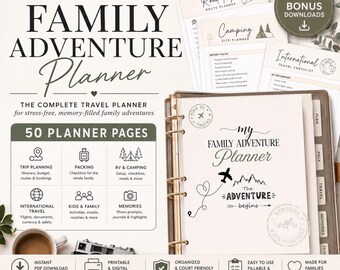 Familien Abenteuer Planer | Urlaub, Wohnmobil, Camping, Auslandsreise (PDF Download)