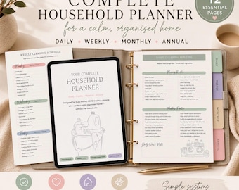 Haushalt Planer Printable | Putzbuch Sammelmappe, ADHD Home Handhabung (PDF)