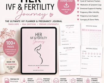 Planer zapłodnienia in vitro | Dziennik płodności i ciąży | Zeszyt ćwiczeń zapłodnienia in vitro | Plik PDF do druku