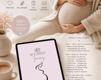 Ultimativer IVF und Fruchtbarkeits-Reiseplaner | Schwangerschaft, Schwangerschaft Verlust & Heilung Notizbuch | Druckbare PDF-Download