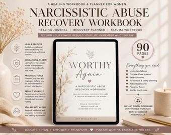 Narcissistic Abuse Recovery Workbook | Emotional Abuse Journal | Trauma Workbook | Printable Planner for Women | Self Worth PDF