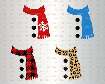 Snowman Scarf Svg Etsy