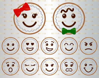 Download Gingerbread Face Svg Etsy