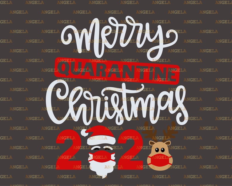 Download Merry Quarantine Christmas 2020 Svg Santa Hat Svg Masked ...