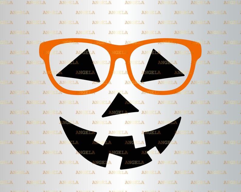 Halloween Pumpkin Faces Svg Jack O Lantern With Glasses Svg Etsy