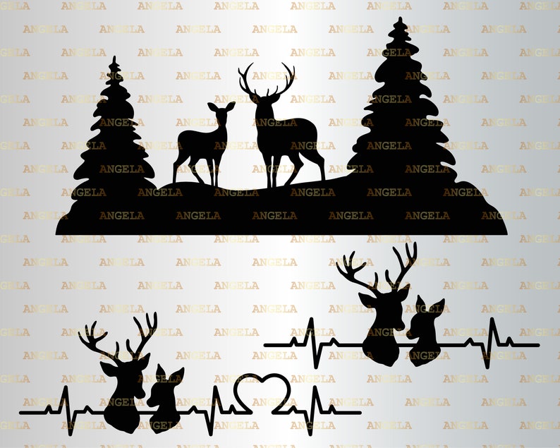 Download Deer Family Forest SVG Deer Svg Deer Head Svg Reindeer | Etsy
