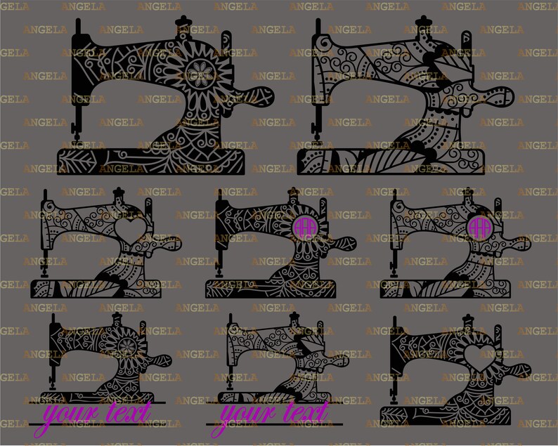 Download Art Collectibles Clip Art Sewing Machine Svg Mandala Svg Sew Circle Monogram Tailor Gift Silhouette Png Eps Dxf Vinyl Cut Digital Files Sewing Machine Zentangle