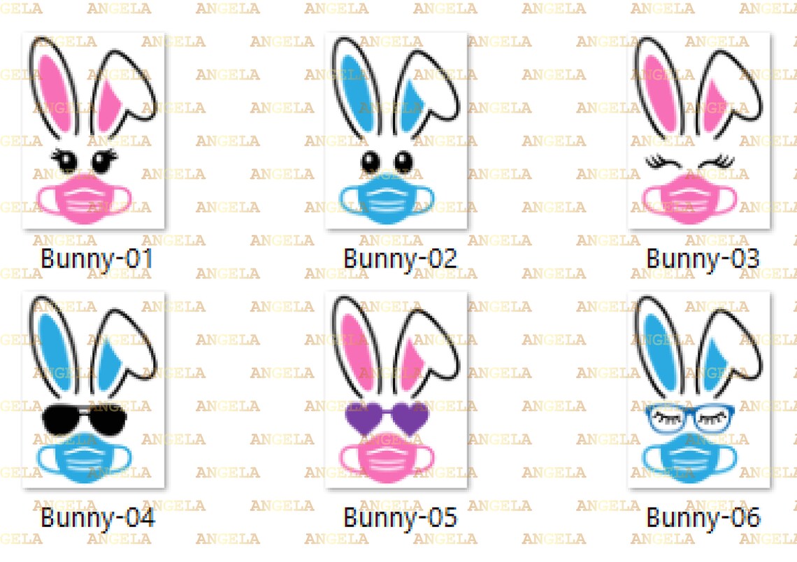 Download Bunny Face SVG Bunny with Mask Svg Quarantine Easter Svg ...