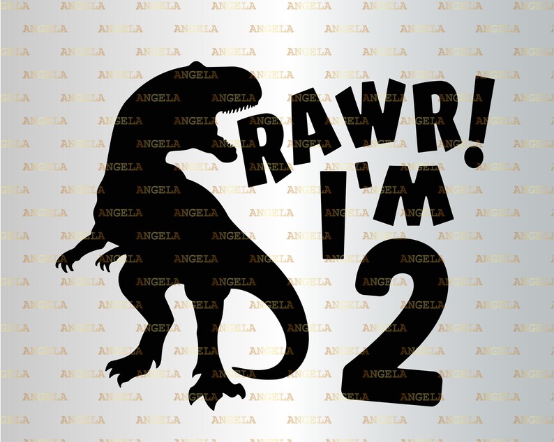 Download Rawr I'm Two SVG Birthday Svg Dinosaur Svg T-Rex Svg | Etsy