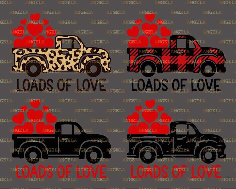 Loads of Love Svg Valentine Truck Svg Valentine's Day | Etsy