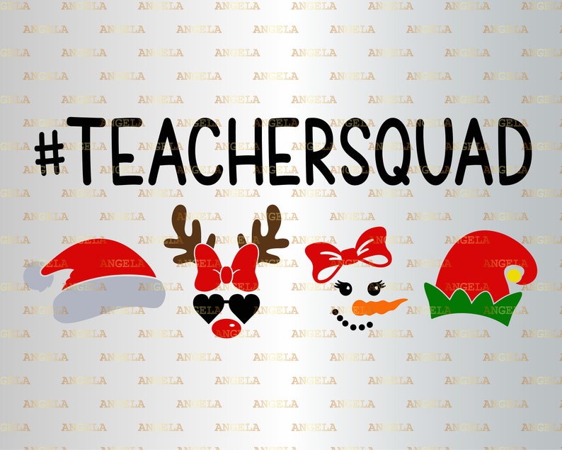 Download Teacher Squad Svg Christmas Svg Santa Claus Svg Elf Hat | Etsy