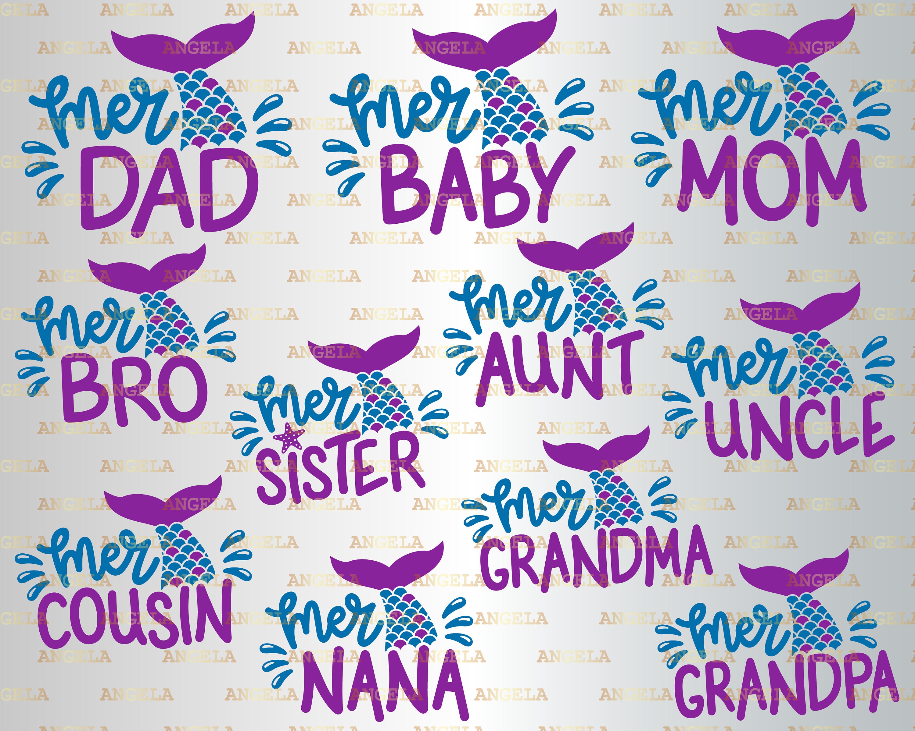 Free Free 150 Mermaid Family Svg SVG PNG EPS DXF File