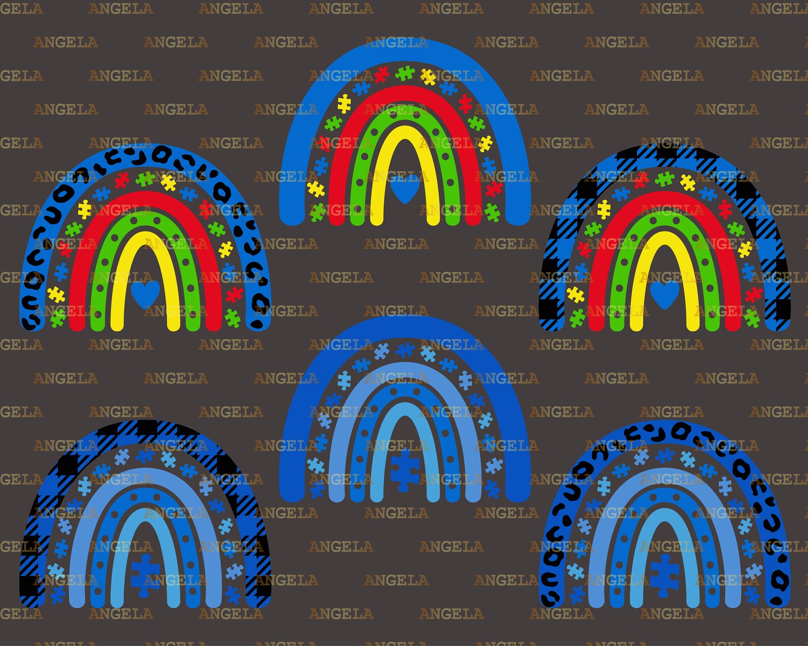 Download Autism Rainbow SVG Bundle Autism Awareness Svg Leopard | Etsy