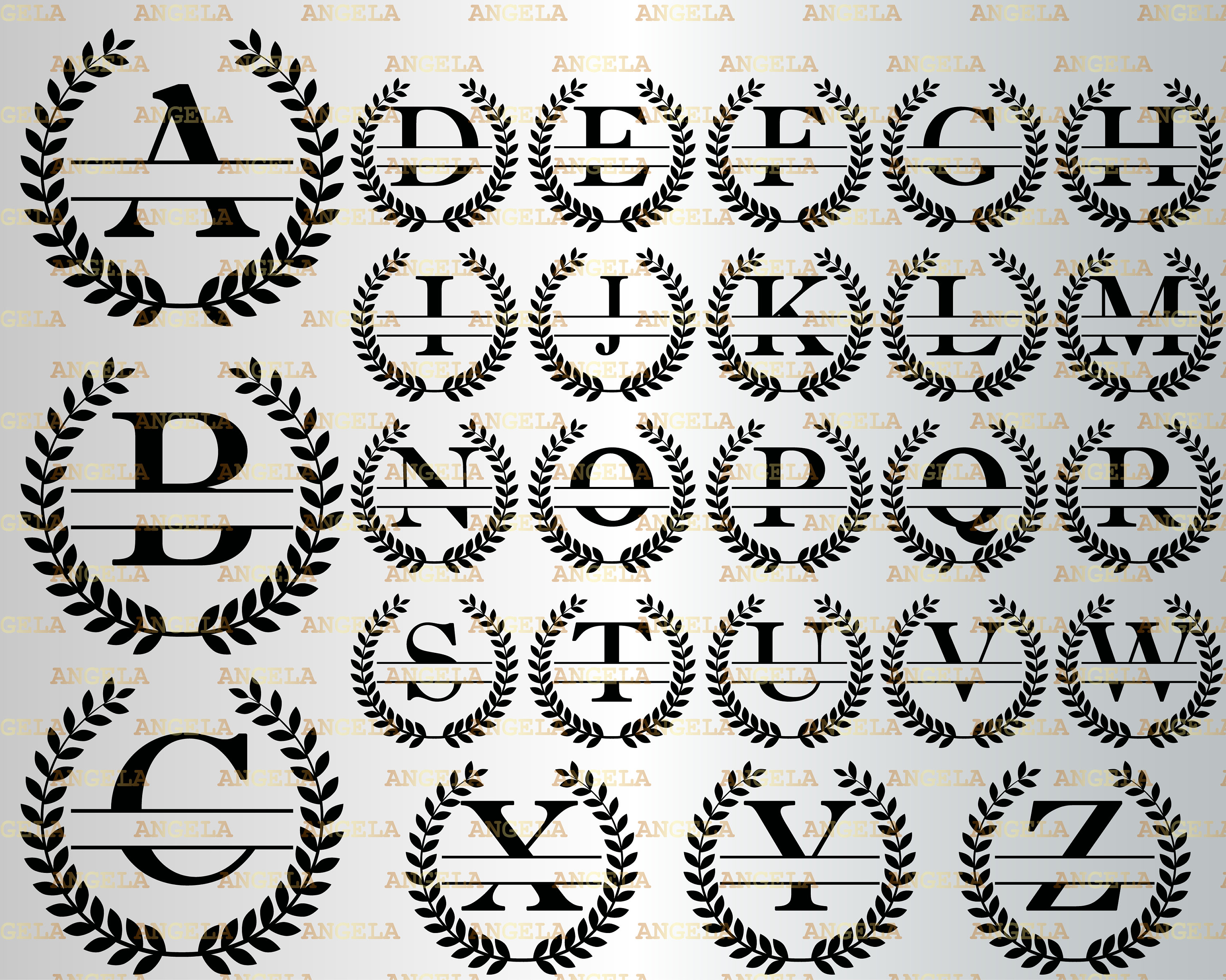 Download Wreath Svg For Monogram - Layered SVG Cut File