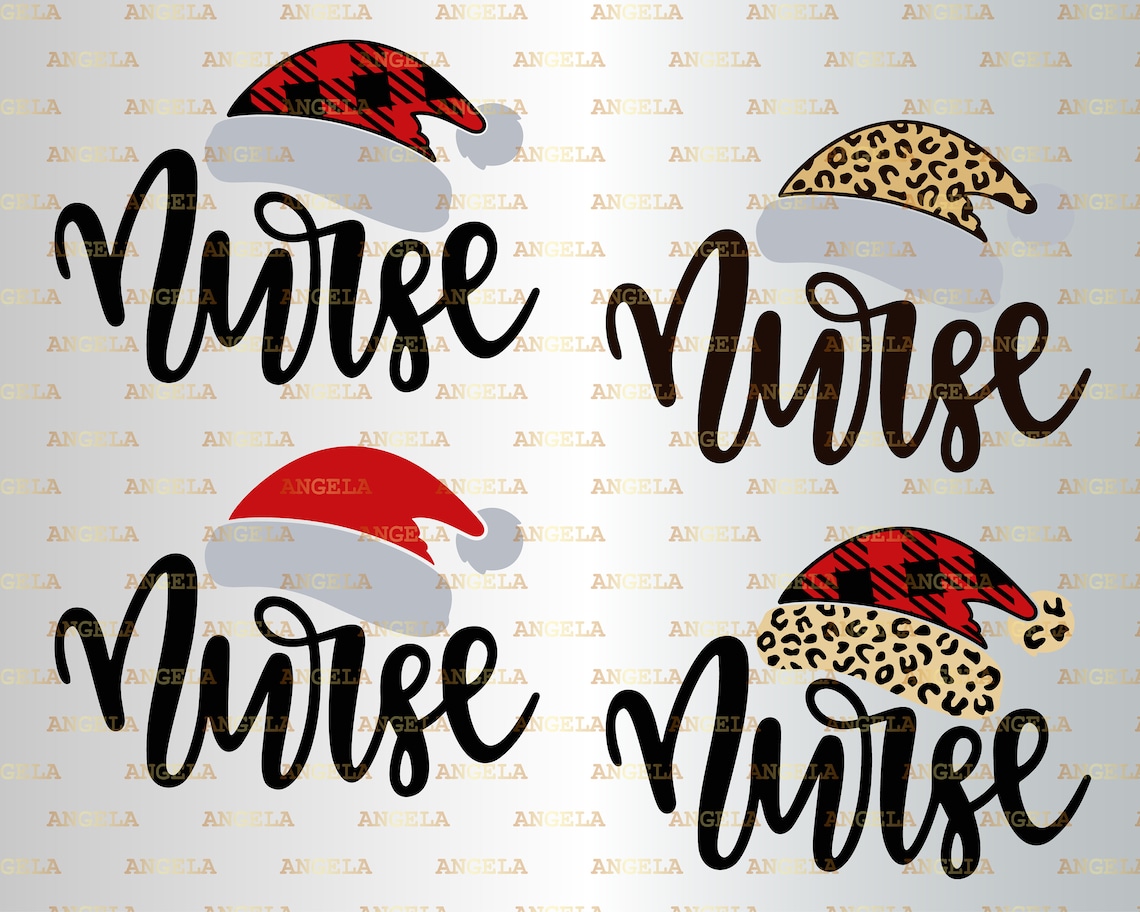 Download Nurse Svg Bundle Christmas Svg Leopard Santa Hat Svg | Etsy