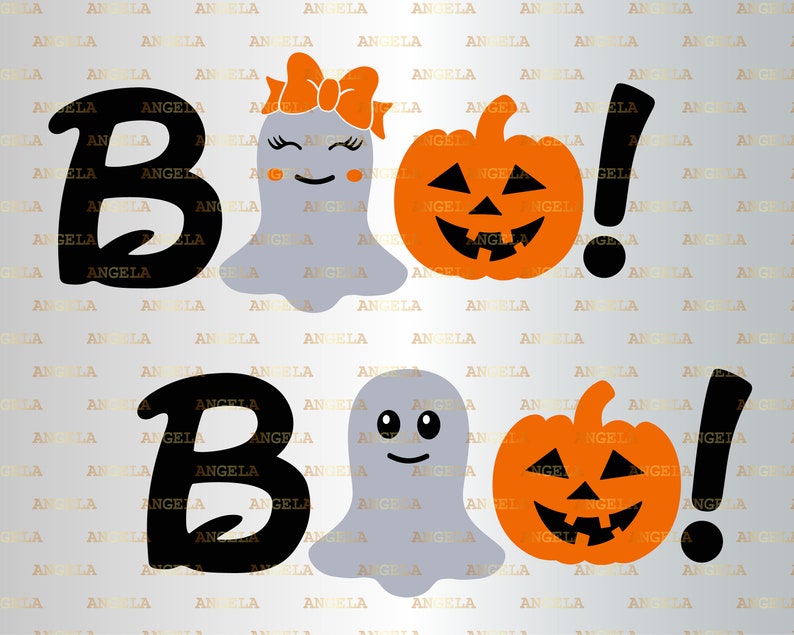 Download Clip Art Art Collectibles Pumpkin Svg Ghost Svg Girl Ghost Halloween Svg Boy Ghost Boo Svg Jack O Lantern Silhouette Png Eps Dxf Vinyl Decal Digital Cut Files