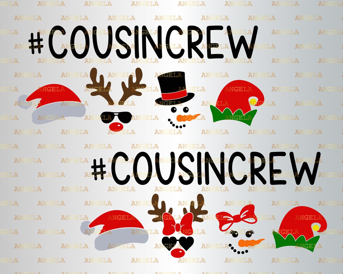 Christmas svg cousin crew svg santa claus svg elf hat  etsy