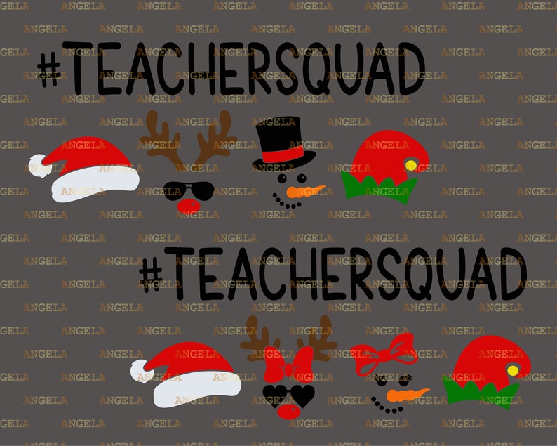 Download Teacher Squad Svg Christmas Svg Santa Claus Svg Elf Hat | Etsy