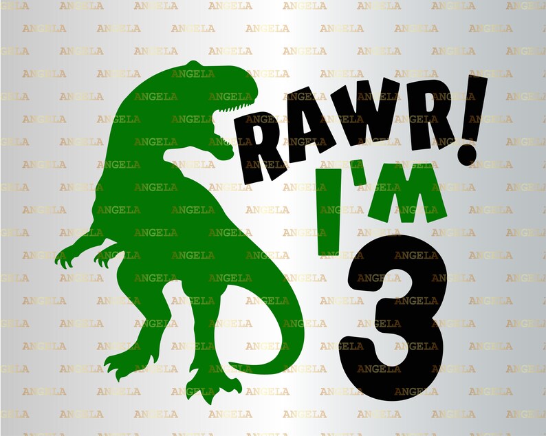 Download Rawr I'm Three SVG Birthday Svg Dinosaur Svg T-Rex 3rd | Etsy