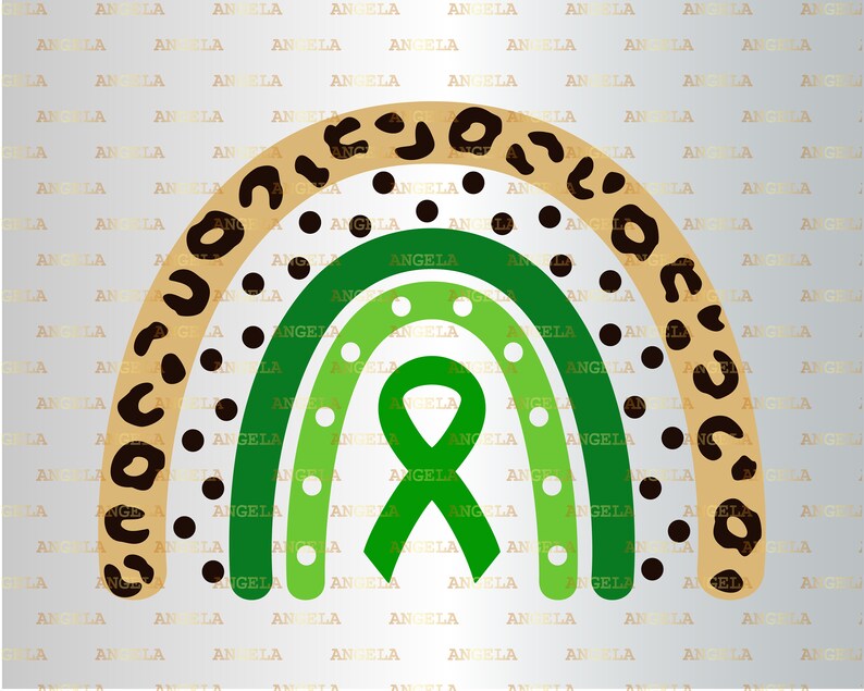 Download Art Collectibles Clip Art Silhouette Png Eps Dxf Vinyl Decal Digital Cut File Tbi Green Rainbow Svg Cerebral Palsy Green Awareness Ribbon Svg Leopard Rainbow Svg