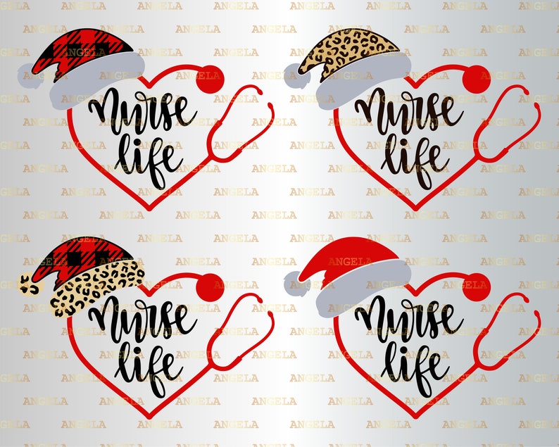 Download Nurse Life SVG Christmas Svg Nursing School Leopard Santa ...